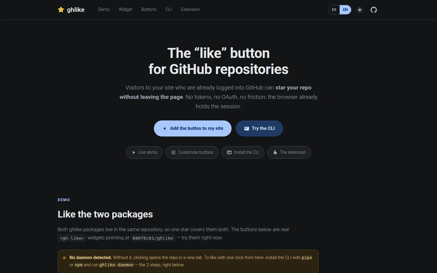 GHLike screenshot 1