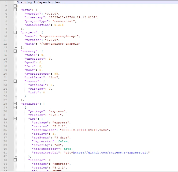 package-health-analyzer screenshot 3