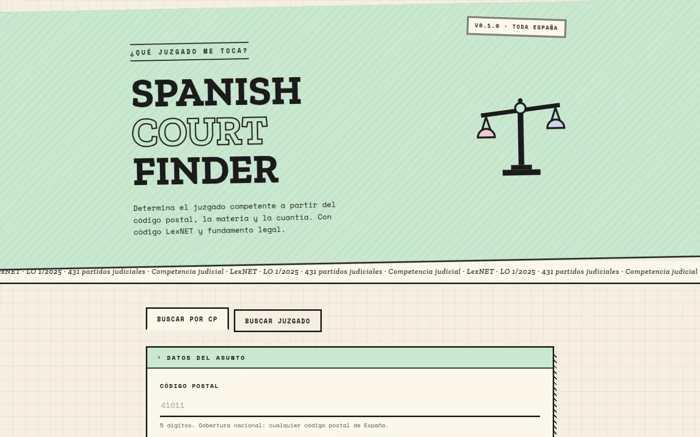 Spanish Court Finder screenshot 1